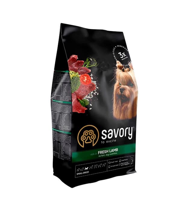 Smagfuldt tørfoder til hunde, voksne lam, små racer, 1 kg