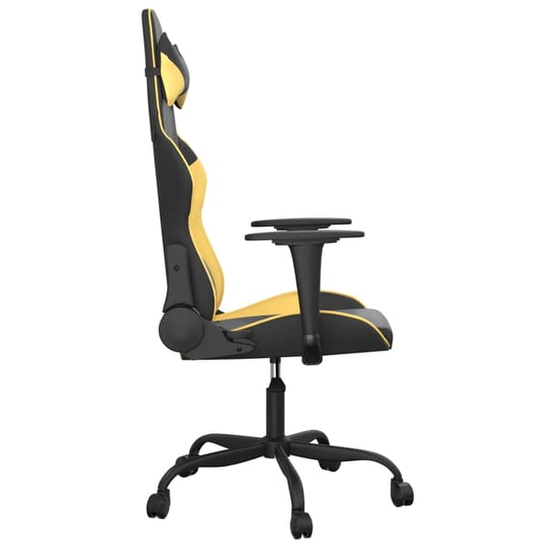 vidaXL gamingstol, sort og guld, kunstlæder