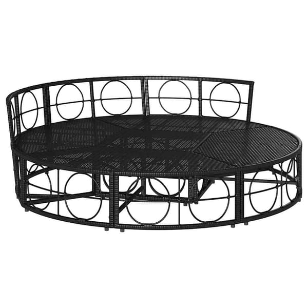 vidaXL udendørs dagseng uden baldakin sort polyrattan