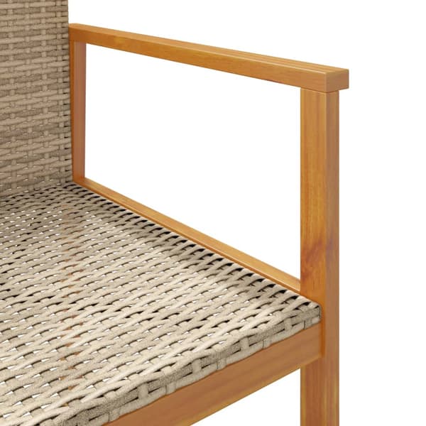 vidaXL Trädgårdsstolar, set om 2, beige, polyrotting och trä