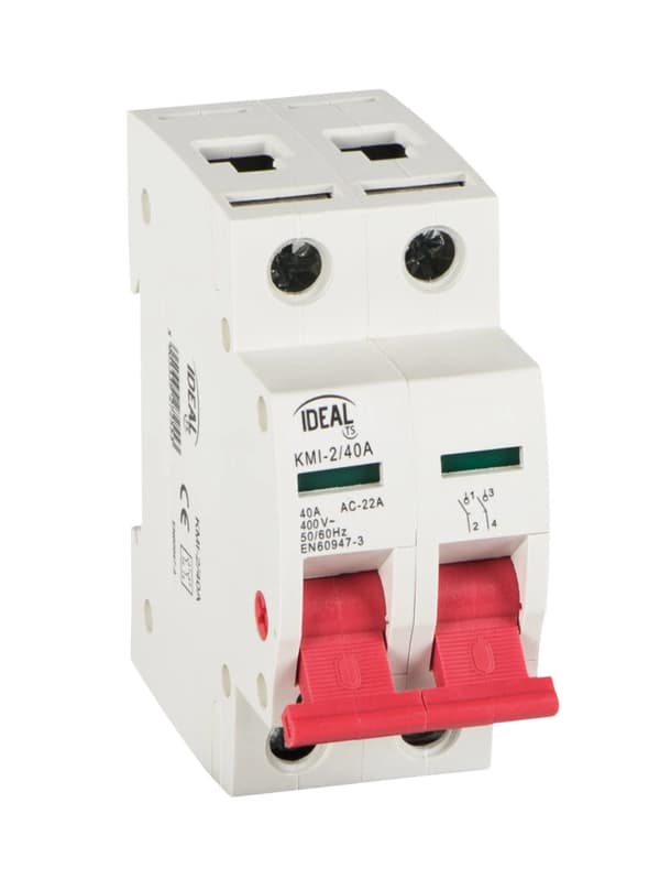 Modulær isolatorafbryder 2P 40A KMI-2/40A til Ideal KANLUX skinne