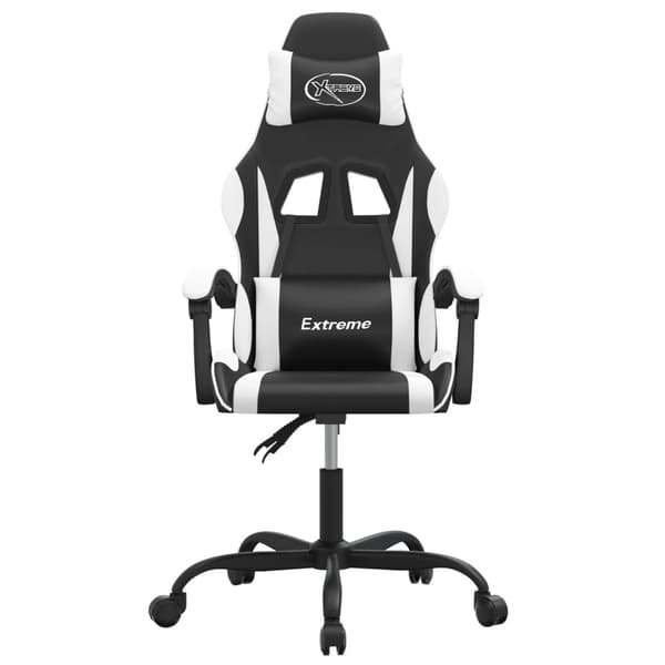 vidaXL gamingstol, sort og hvid, kunstlæder