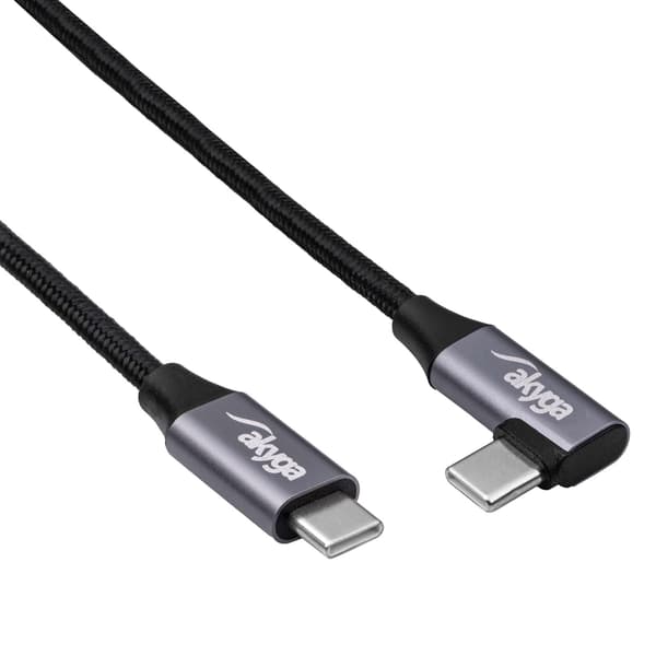 USB Type C / USB Type C -kulmakaapeli 30 cm AK-USB-53 60 W punottu