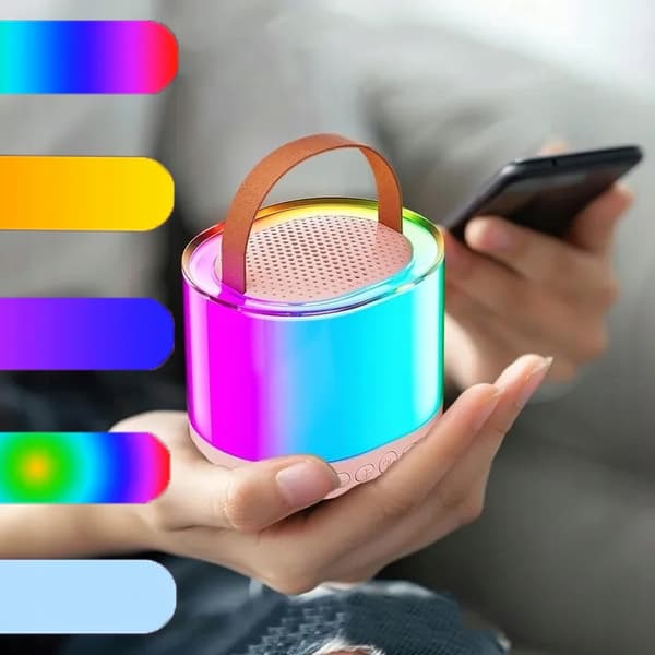 [paczb] Karaoke-sæt Højttaler 2 Mikrofoner Bluetooth USB SD Mini Jack Z3344