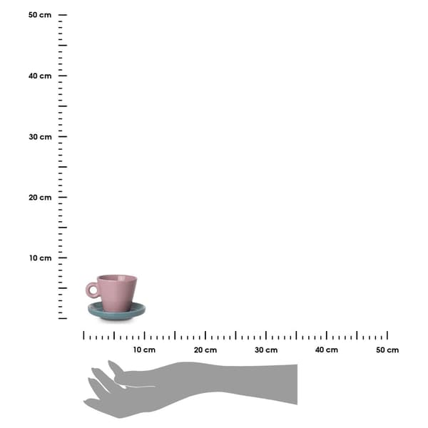Echo 100 ml pink espressokop med turkis underkop