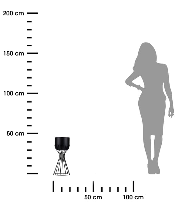 Kukkateline 46 cm kultamusta LOFT