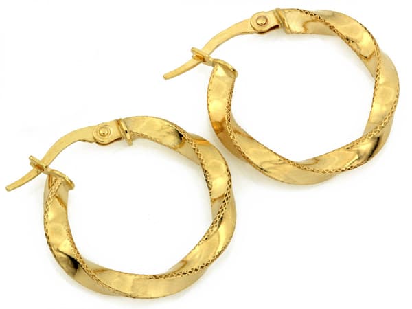 585 guld hoop øreringe til mor, moderigtigt design