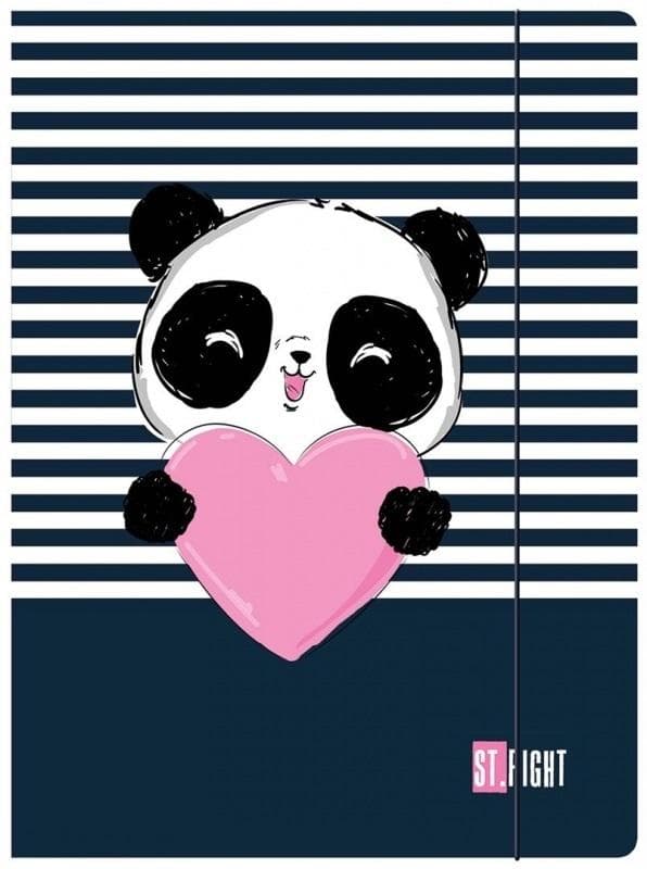 Elastikmappe med Panda-motiv