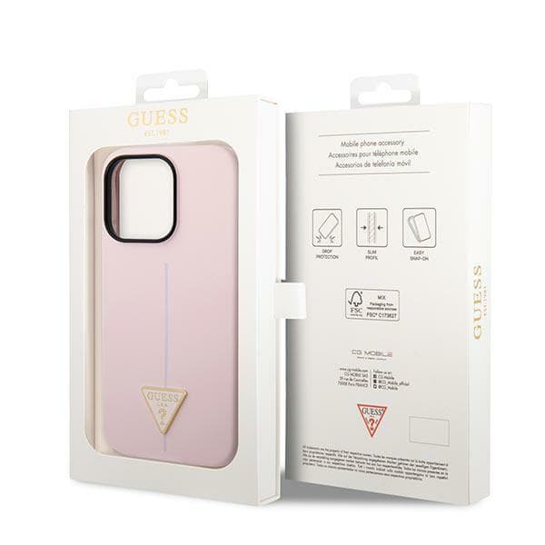 Guess Silikone Trekantet Etui til iPhone 14 Pro, Lilla