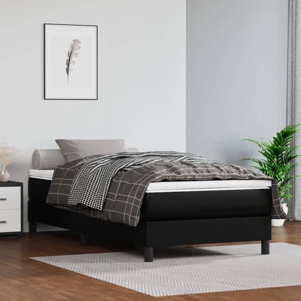 vidaXL sengestel sort 90x200 cm kunstlæder
