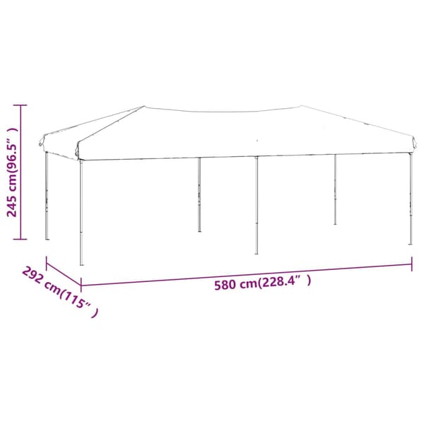 vidaXL foldbart festtelt blå 3x6 m