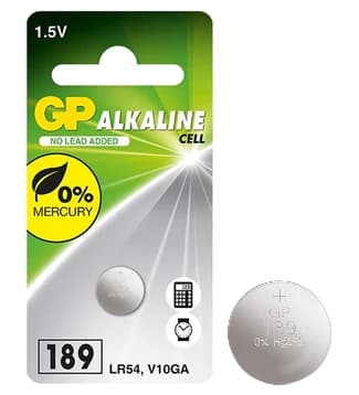 Alkalisk knapcellebatteri LR54 1,5V 189F 1 stk. GP