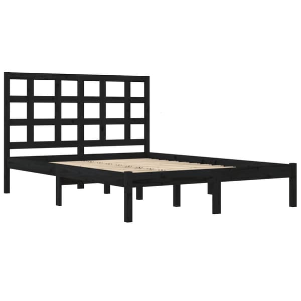 vidaXL sengestel sort massivt træ 200 x 200 cm
