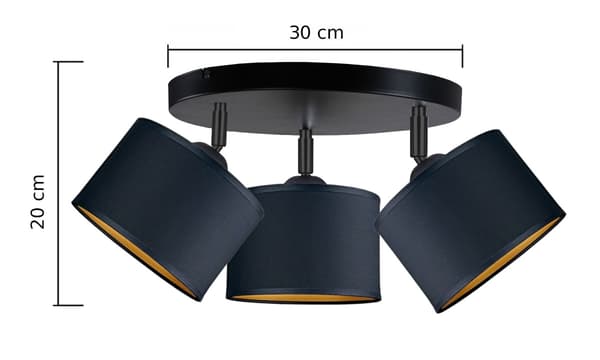 Spottivalaisin 3xE27 FLOW BLACK