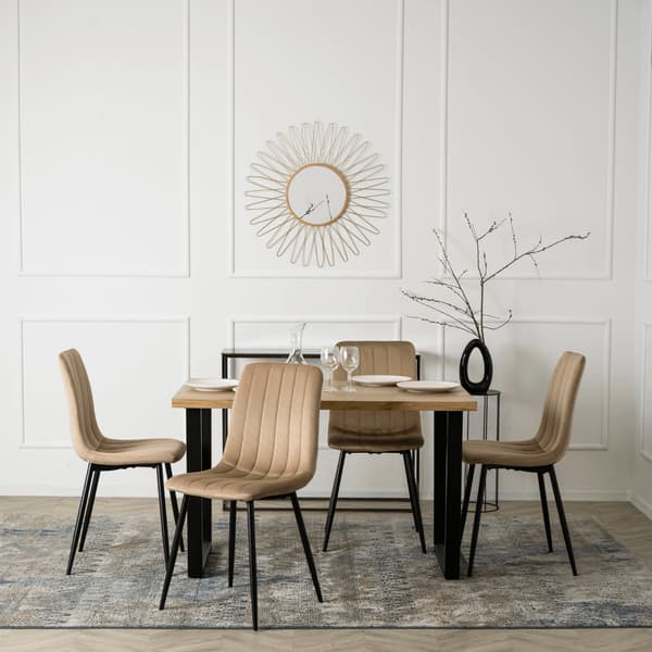 IBIS Beige sammet Modern Loftklädd Matstol