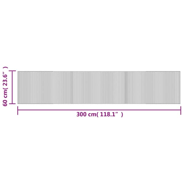 vidaXL Suorakulmainen matto, harmaa, 60x300 cm, bambu
