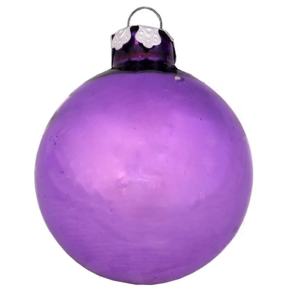 Sæt med 18 glaskuler med top, lila farve