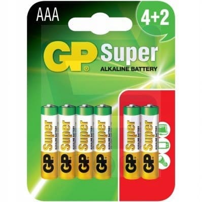 SUPER ALKALINISKE BATTERIER AAA LR3 1,5V 6 STK.