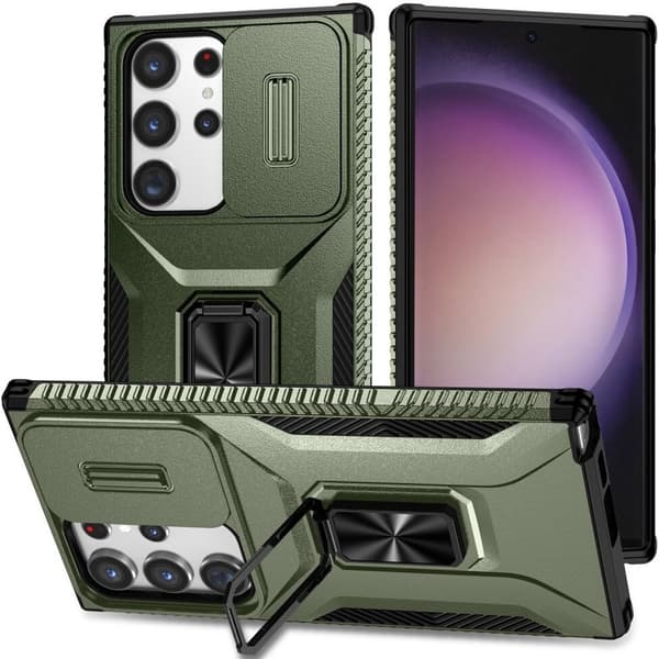 Samsung Galaxy S23 Ultra cover, skydelåg, grøn