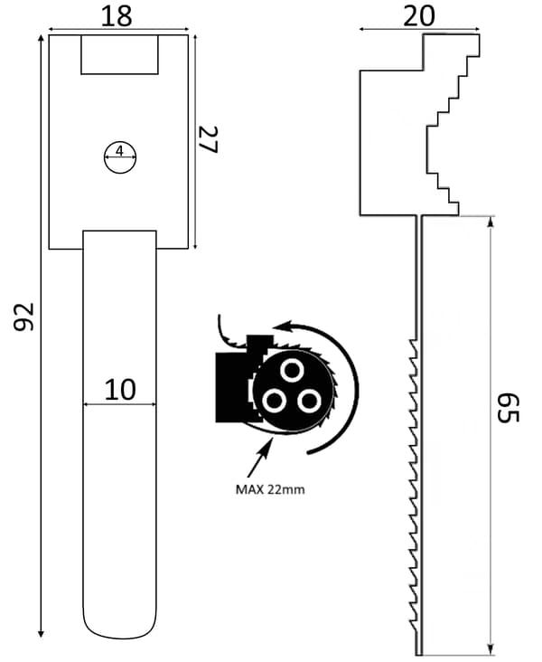Kabelbinderholder til kabler UP-22 Sort UV 65mm 1 stk.