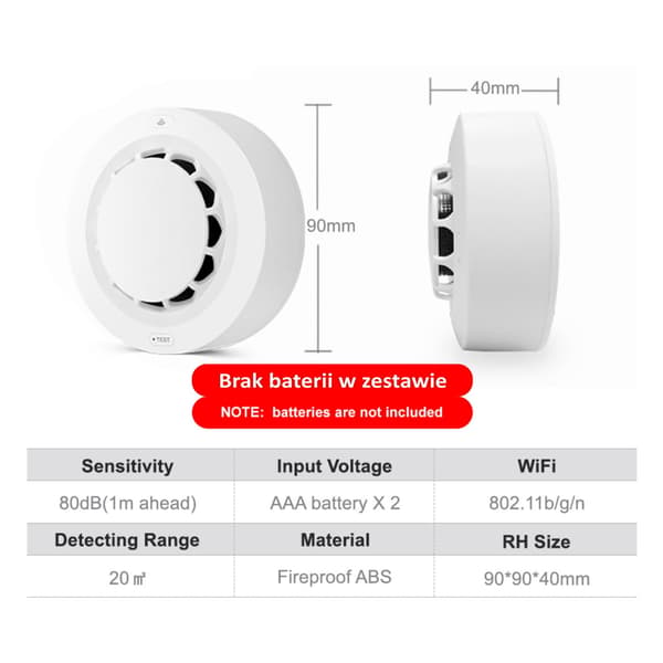 WiFi-røgsensor med alarm