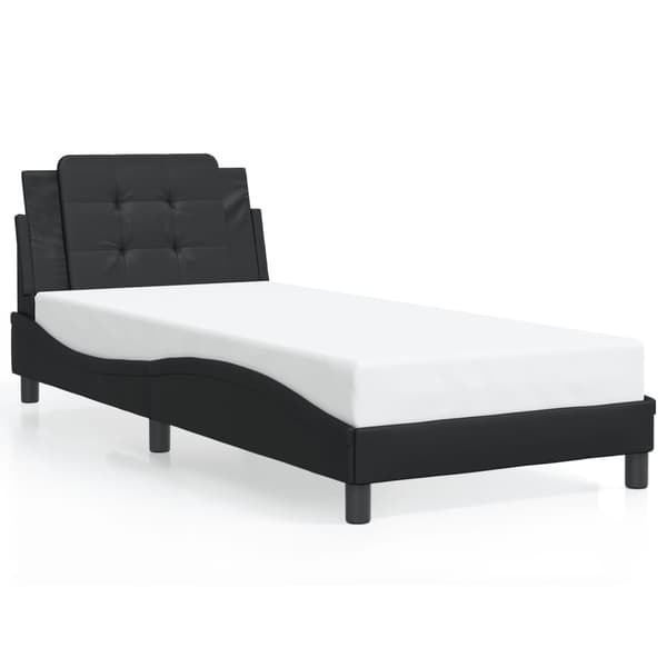 vidaXL sengestel med LED sort 100x200 cm kunstlæder