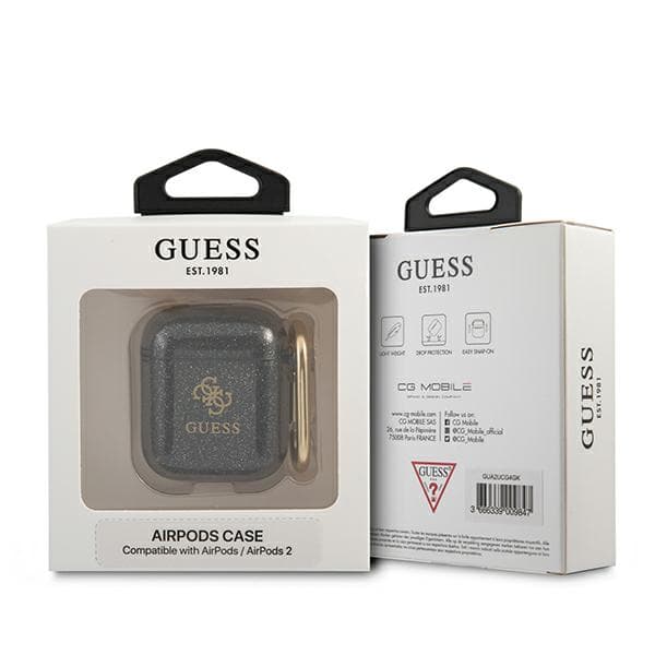 Guess Glitter Collection etui til AirPods 1/2, sort