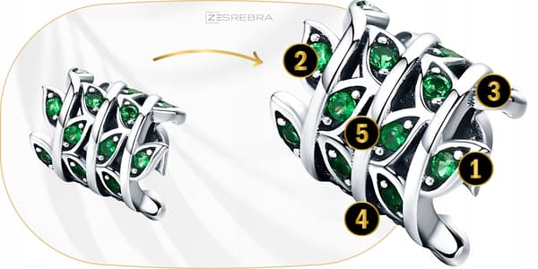 Charms grønne blade sølv 925 sølv creeper perle vedhæng blade