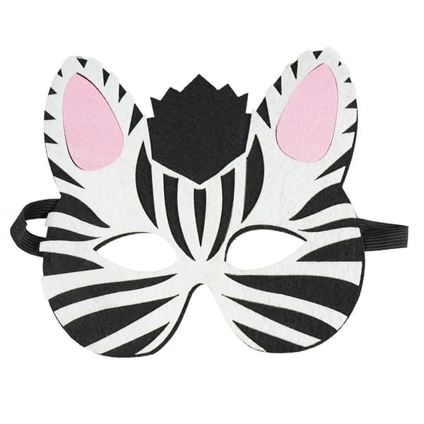 Filtmask av djur - zebra