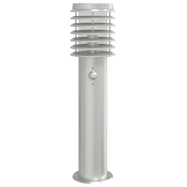 vidaXL Puutarhatolppavalot sensorilla, 3 kpl, hopea, 60 cm