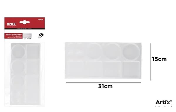 Rektangulær malerpalet 31x15cm