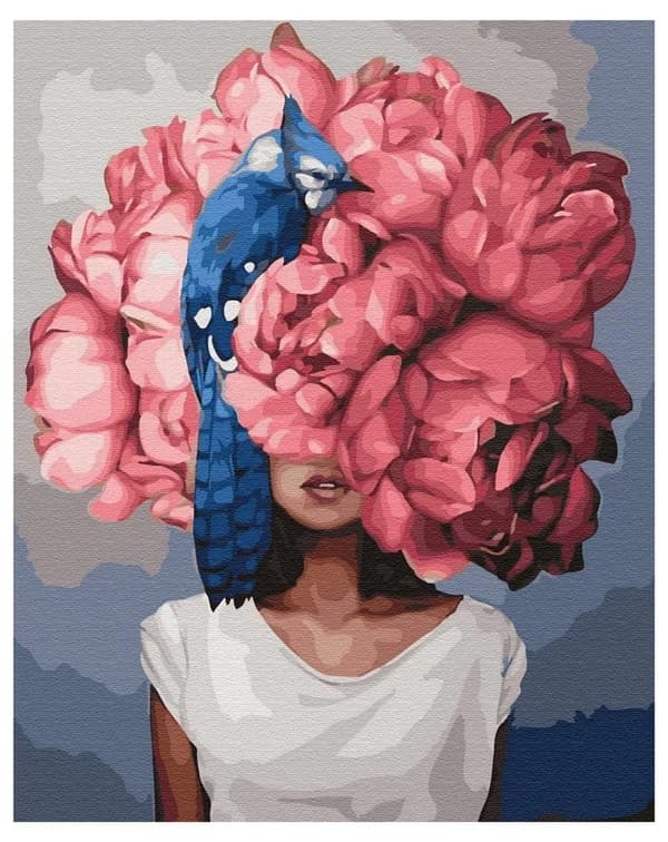 Mal efter tal - Pæoner. Amy Judd 40x50cm