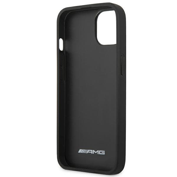 AMG AMHCP14MDOLBK iPhone 14 Plus / 15 Plus 6,7" sort/sort hårdt cover i læder, varmpræget