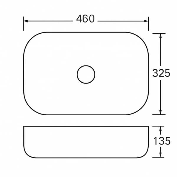 Rektangulær bordvask 46×32,5 cm marmorsten - Aquaterris