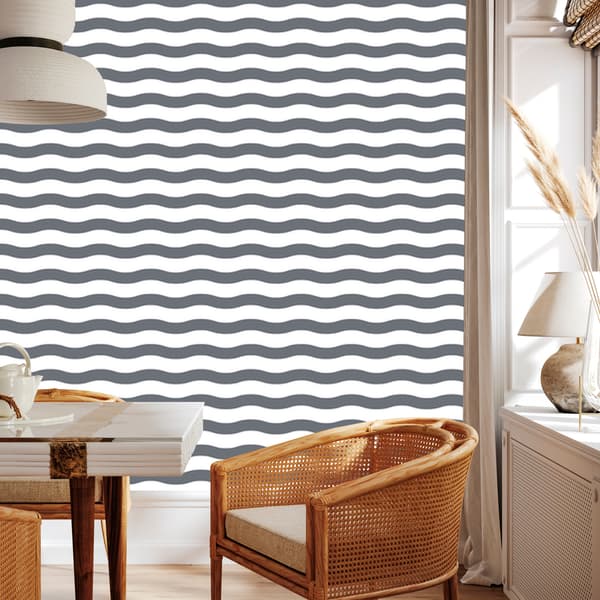 Tapetti Raidat Harmaa, valkoinen ja vaaleanharmaa 50x1000 cm