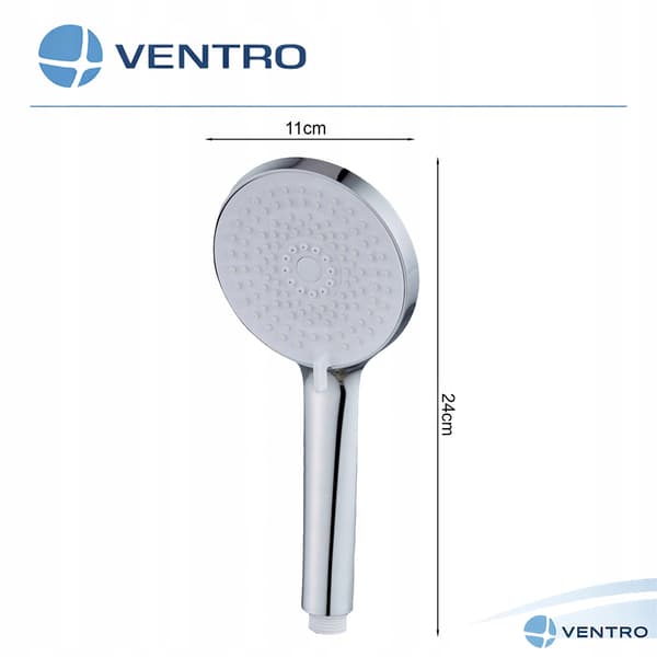 Duschmunstycke med 5 funktioner, krom, vit