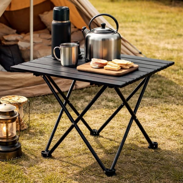 Campingbord med bärväska, höjd 46 cm
