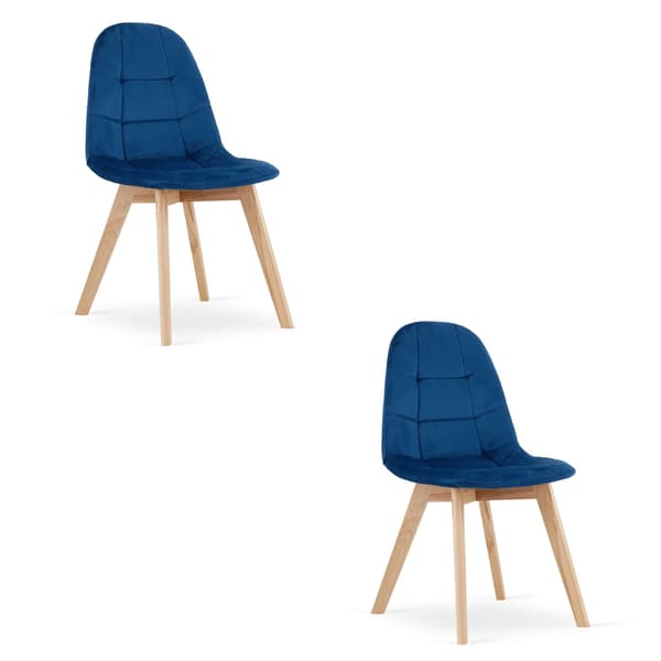 BORA stol - marineblå velour x 2