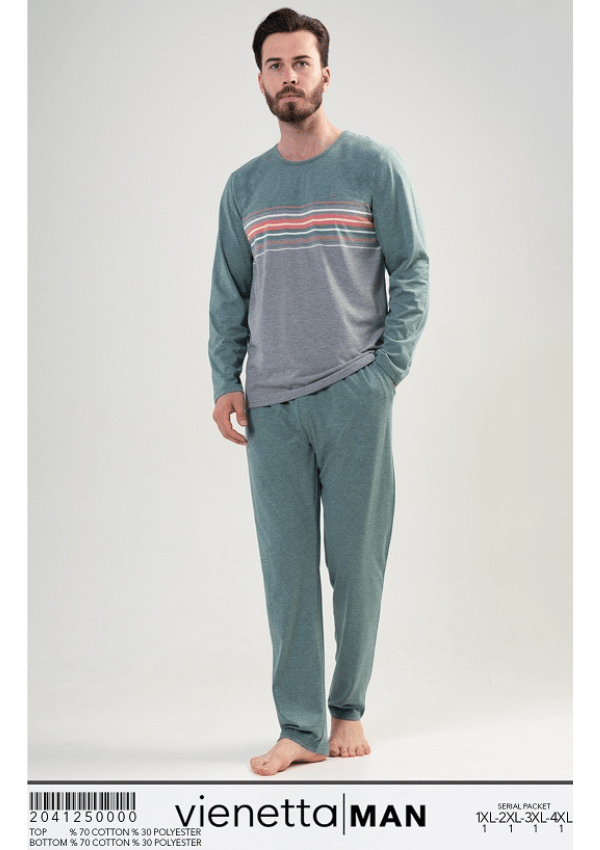 Herrpyjamas i bomull Vienetta 1XL +storlek large