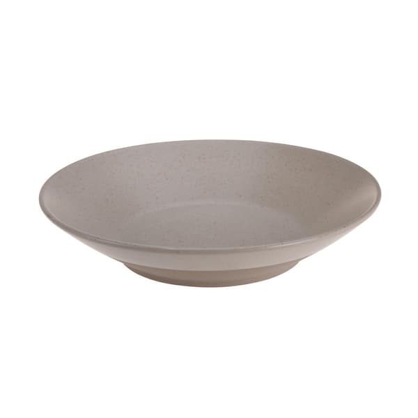 Djup tallrik i lera, beige, 21 cm