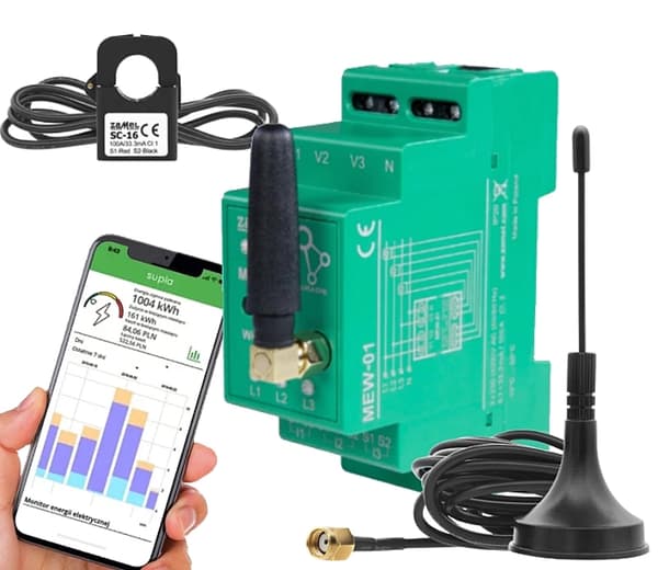 SUPLA Wi-Fi 1F+N Elmåler med antenne