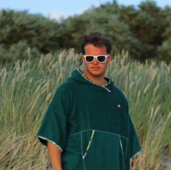 Surfponcho Rainforest - bomull L MAN längd 115cm