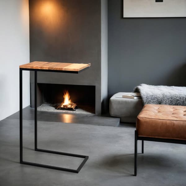 Laptopbord Side Kaffe Nat Loft Sort Træ Ovn