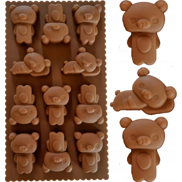 Silikoneform til chokolade, gelé, vingummier. Bamser.