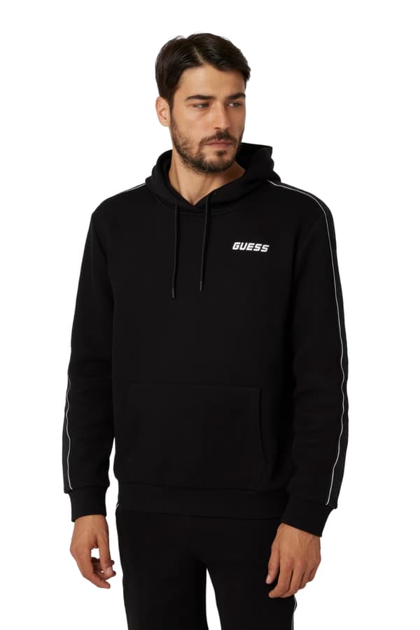 Guess Herre Sort Mickey Stribet Sweatshirt L