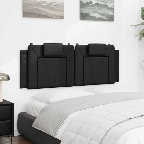 vidaXL hovedgærdehynde, sort, 120 cm, kunstlæder