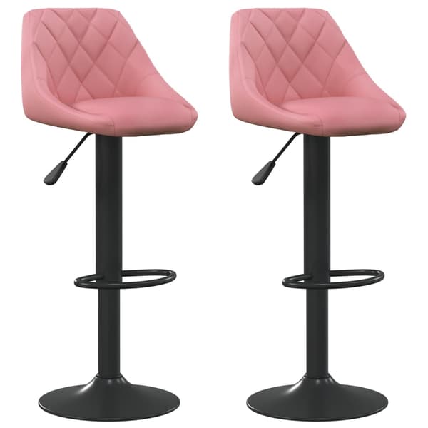 vidaXL Barstolar, set om 2, rosa, klädda i sammet