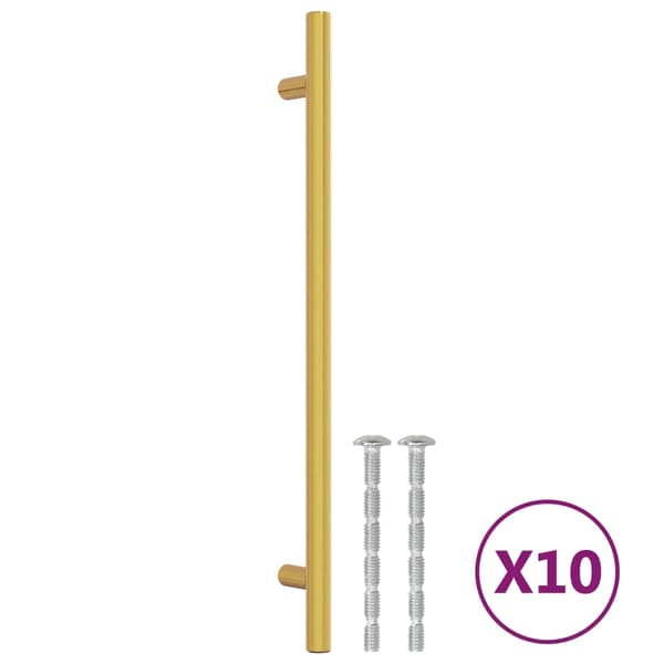 vidaXL skabsgreb, 10 stk., guld, 224 mm, rustfrit stål