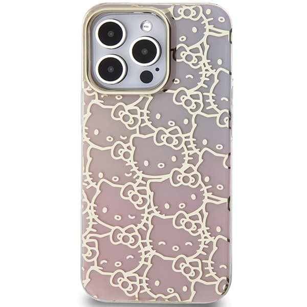 Hello Kitty IML Gradient Electrop Crowded Kitty Head-skal till iPhone 15 Pro Max, rosa