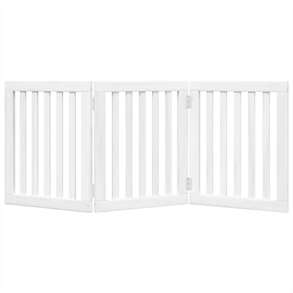 vidaXL foldbart sikkerhedsgitter til hunde, 3 paneler, hvid, 150 cm